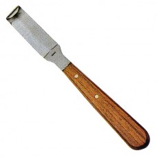 Hoof Knife Wooden Handle Straight, Double Edged Large  